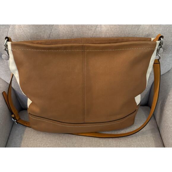 Coach Park Colorblock Brown Leather Hobo Bag 13.5"L x 3"W x 12.5"H Tote F24369 - Picture 6 of 14